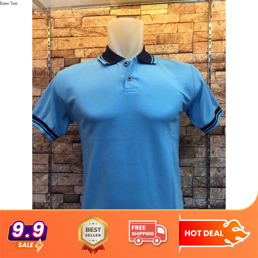 KAOS KERAH POLO SHIRT KOMBINASI WARNA BIRU MUDA