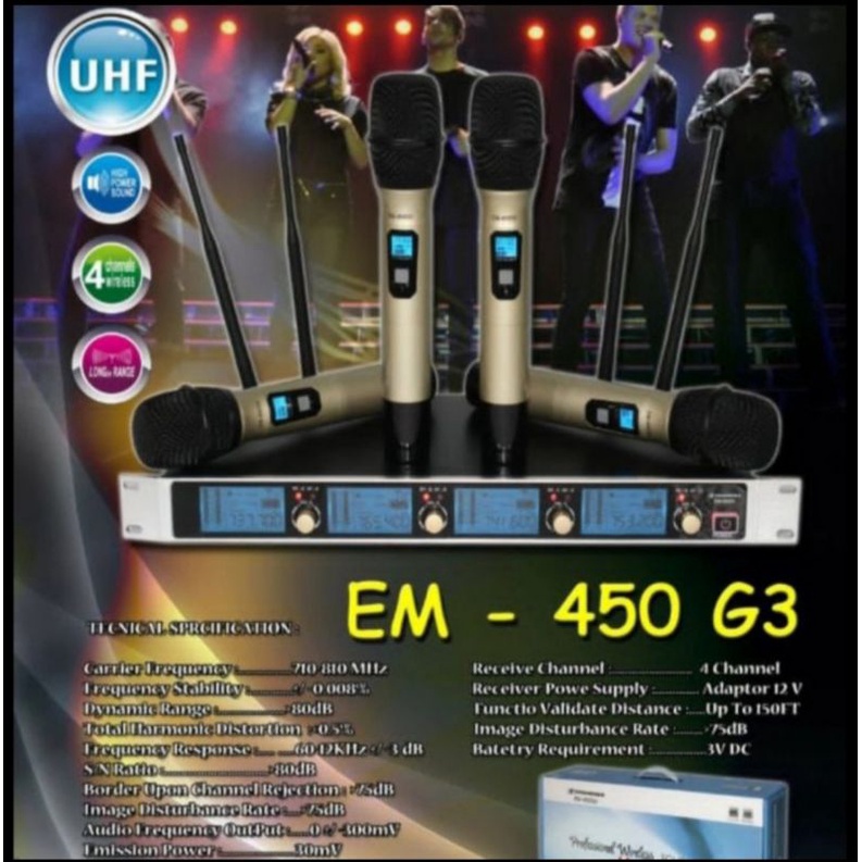 Mic Wireless Sennheiser 4 Mic handle