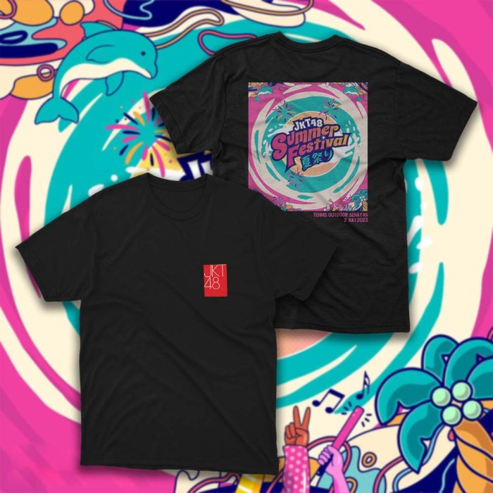 T-Shirt kaos JKT48 summer festival 2023 WOTA - Hitam, L