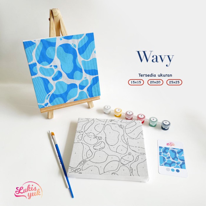 

Paint by Numbers 20x20 cm - Painting kit - by Lukis Yuk - Wavy