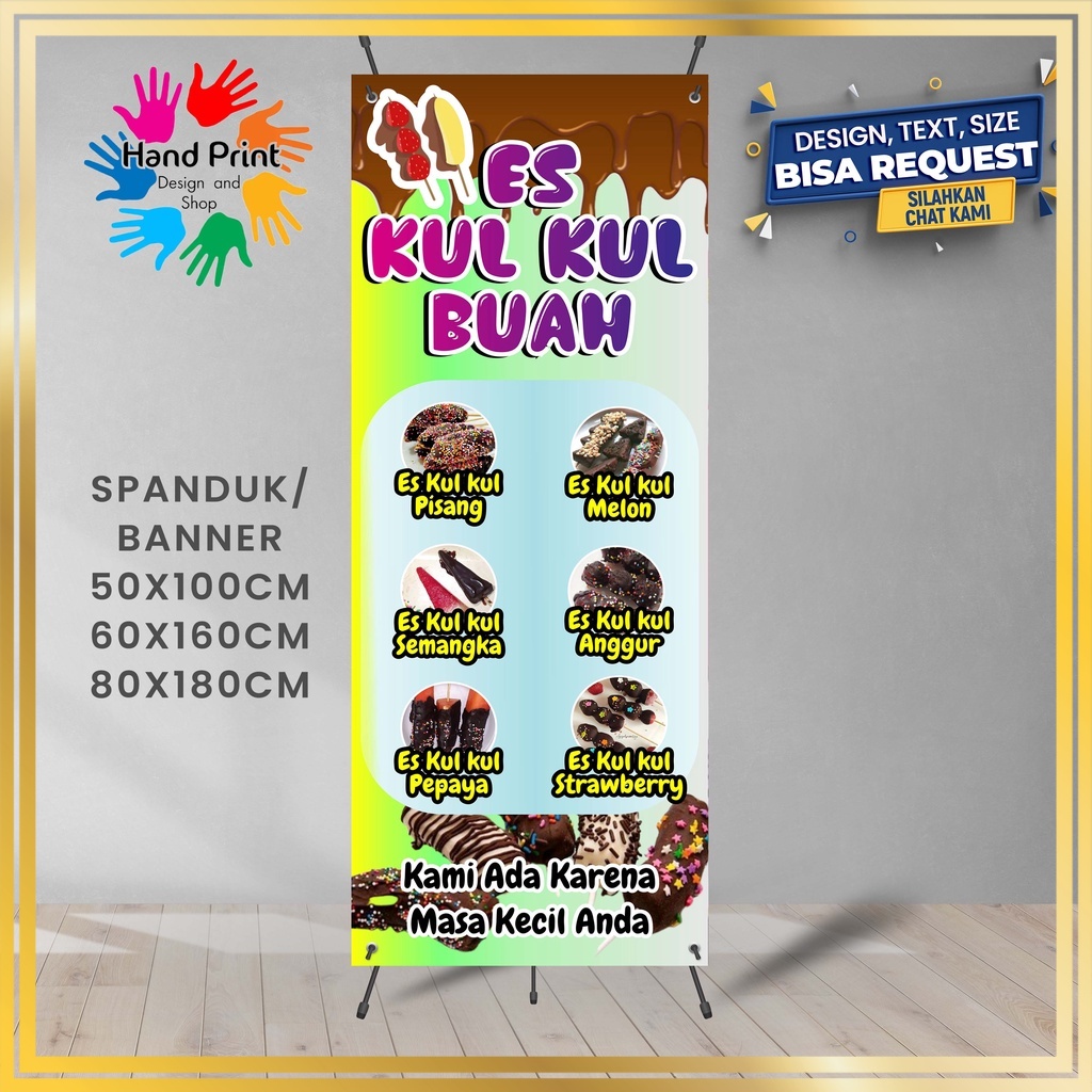 SPANDUK / BANNER Es Kul Kul Buah Bisa Request Desain