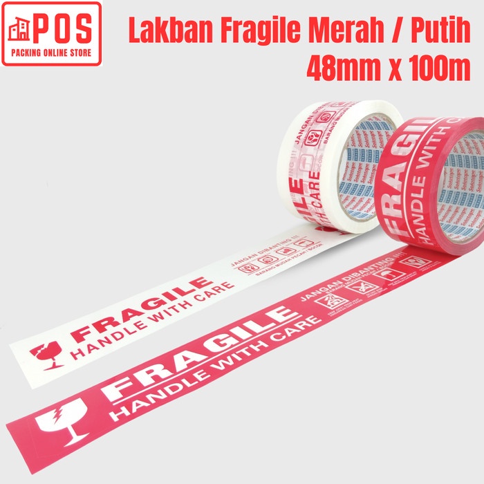 

Lakban Fragile Merah / Lakban Fragile Putih 48mmx100m | Solatape