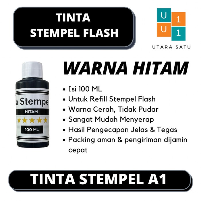

[Best Seller] Tinta Stempel Flash Warna Hitam 100 ML