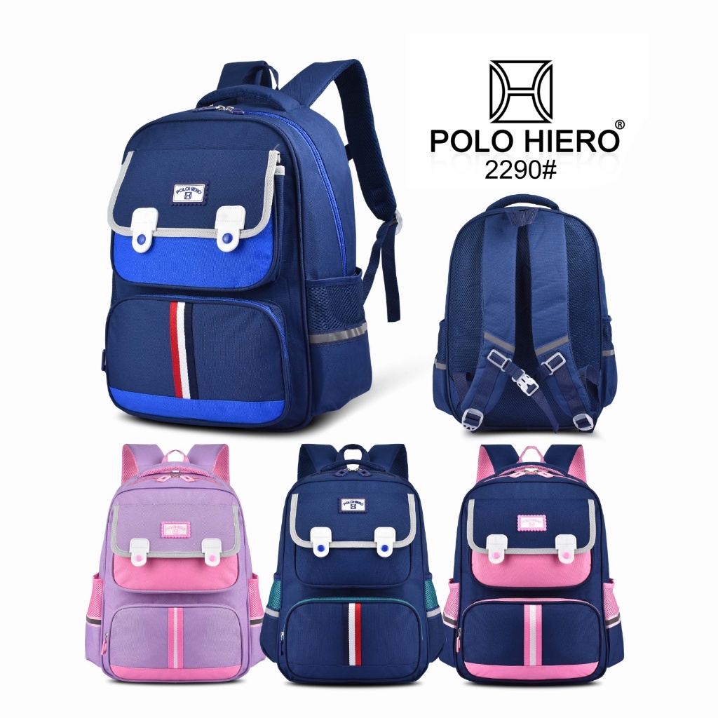 (Ferlacollection) Tas Punggung Polo Hiero 2290 Tas Laptop Anak Laki-Laki Dan Tas Ransel Anak Perempu