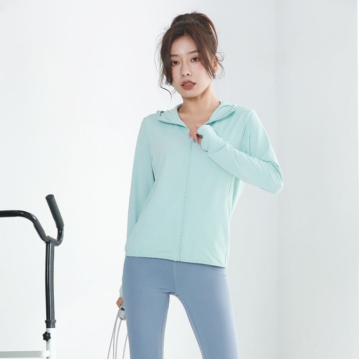 WIZI Jacket Pelindung Matahari Wanita Pakaian Pelindung Matahari Berke - Green, 2XL