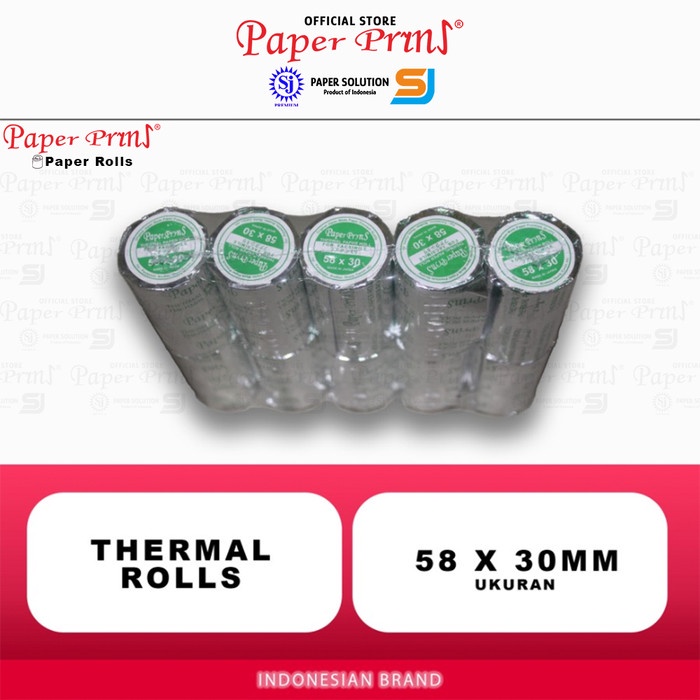 

Paperpryns Kertas Thermal Roll 58 x 30mm (@10 Roll) SS27