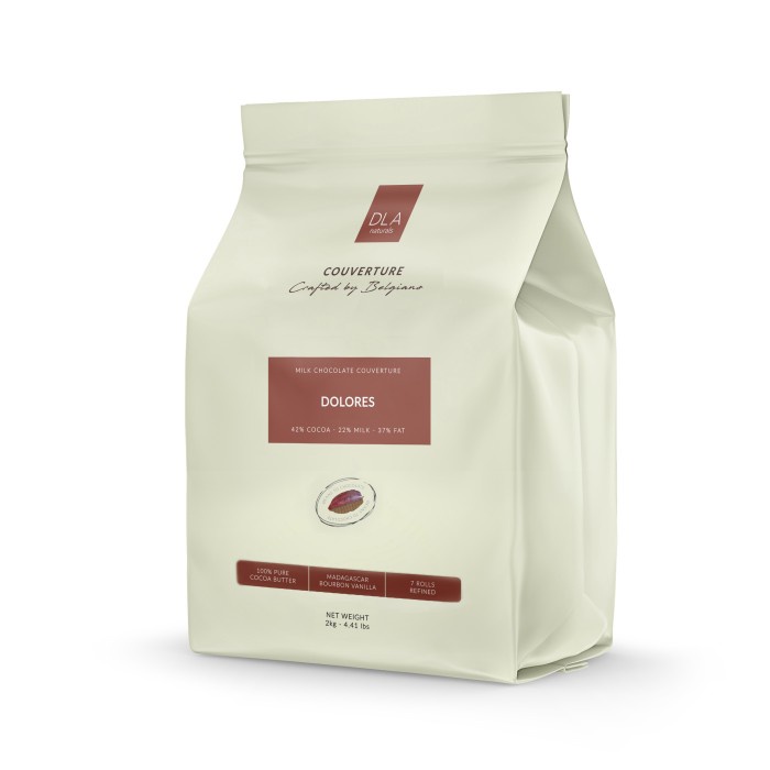

Promo Best Seller Milk Chocolate Couverture Dolores42% - 1kg Repack - DLA NAturals