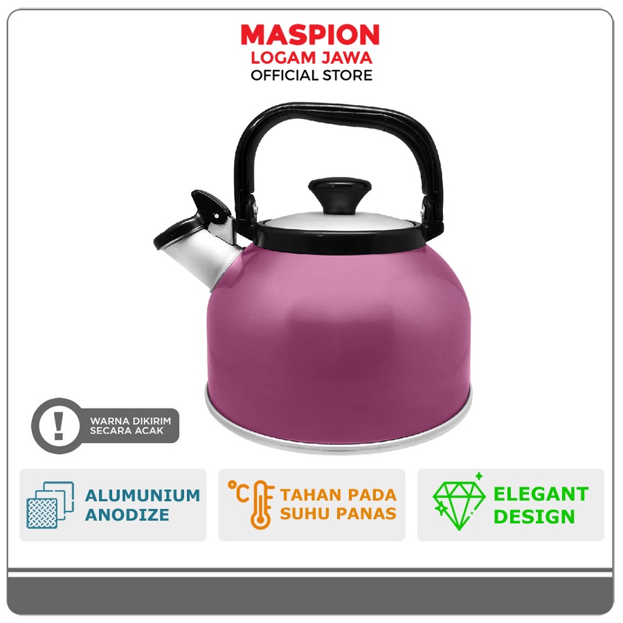 Maspion Mikado Teko Alumunium Rigoletto Anodize Whistling Kettle