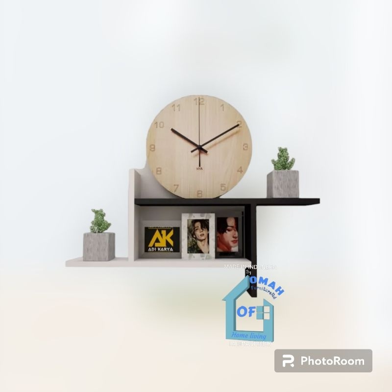 Rak Dinding Tempel Minimalis Serbaguna Sudut Ruang Tamu | Furniture Minimalis Pojok Shabby