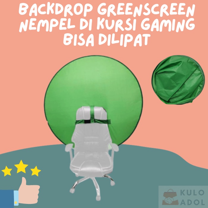 Backdrop Live Streaming Background Green Screen Kursi Gaming