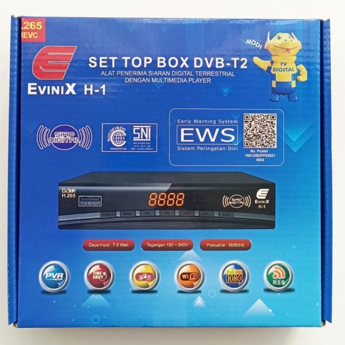 Set Top Box DVB-T2 / DVB-C Merk EVINIX H-1  Penganti SKYBOX  - STB EVINIX