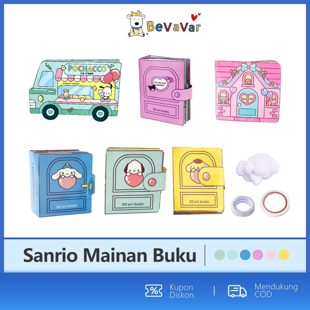BEVAVAR DIY Quiet Book Paper Book House Mainan Edukasi Anak