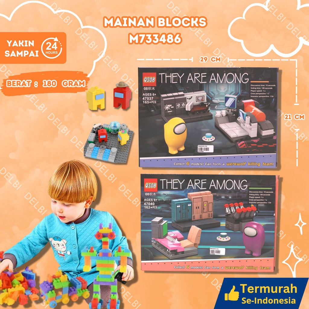 MAINAN BALOK SUSUN FIGURE AMONG US / BUILDING BRICK FIGURE AMONG US / PUZZLE BRICK BALOK / MAINAN AM