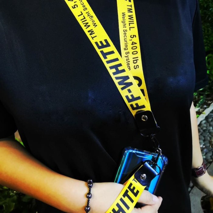

ASG-99 Lanyard HP/tali name tag/kalung ID card/Card holder OFF WHITE YELLOW