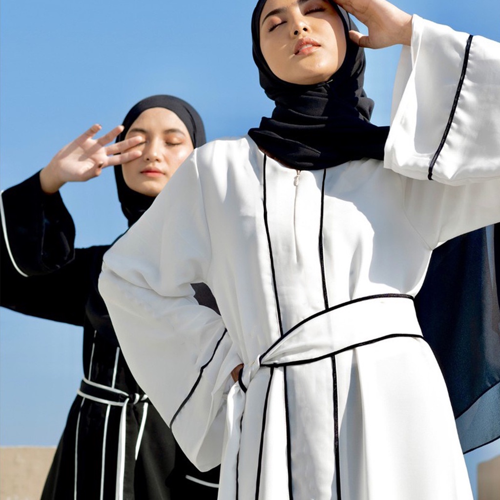 Abaya Gamis Maxi Dress Arab Saudi Abaya hitam polos Bordir Zephy Turki Umroh Dubai Turkey India