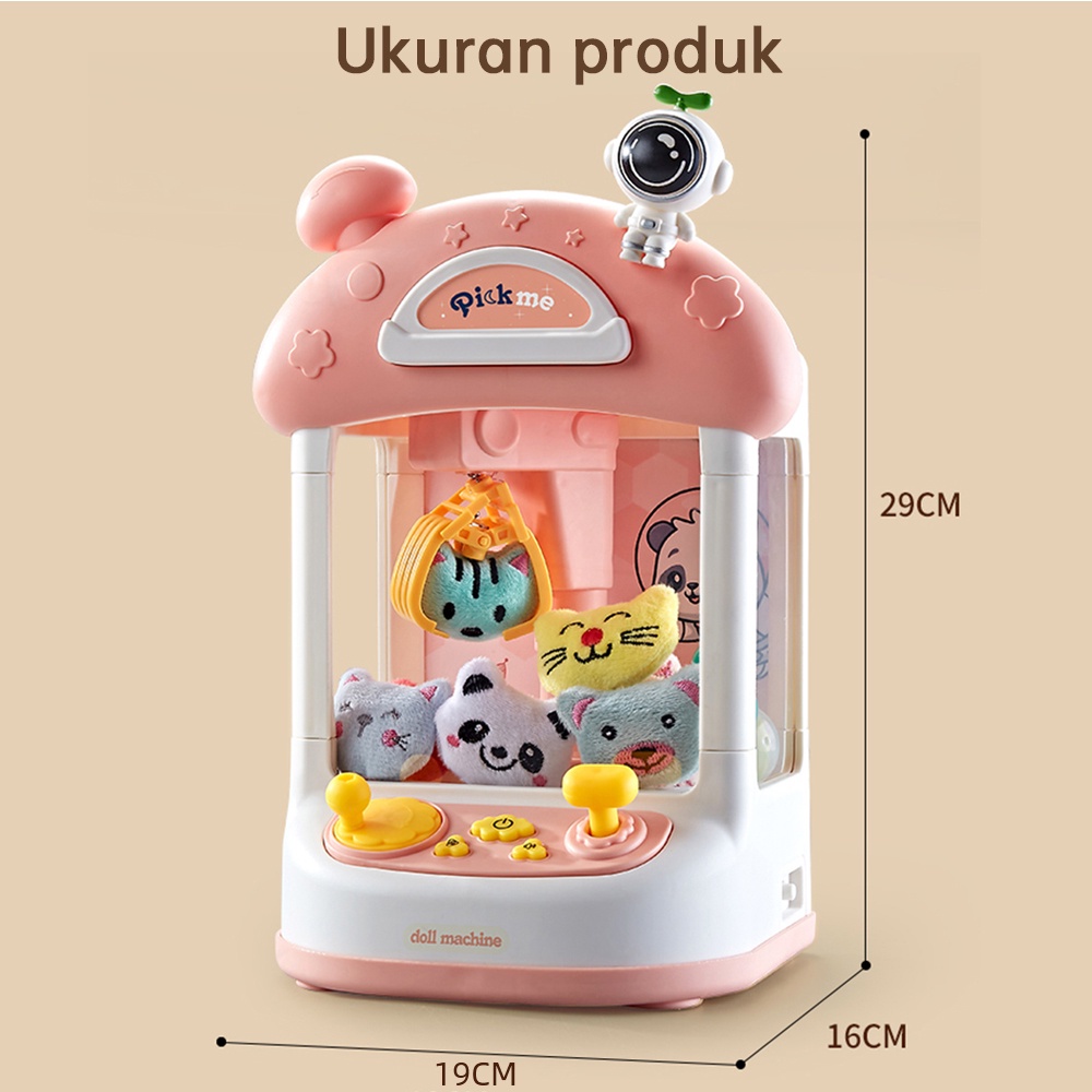 Tatajoy Mesin Capit Mini Mirip di Timezone Mainan Mesin Capit Boneka Dengan Musik Dan Lampu Anak Permainan Mainan Claw Game Joy Claw Doll Machine