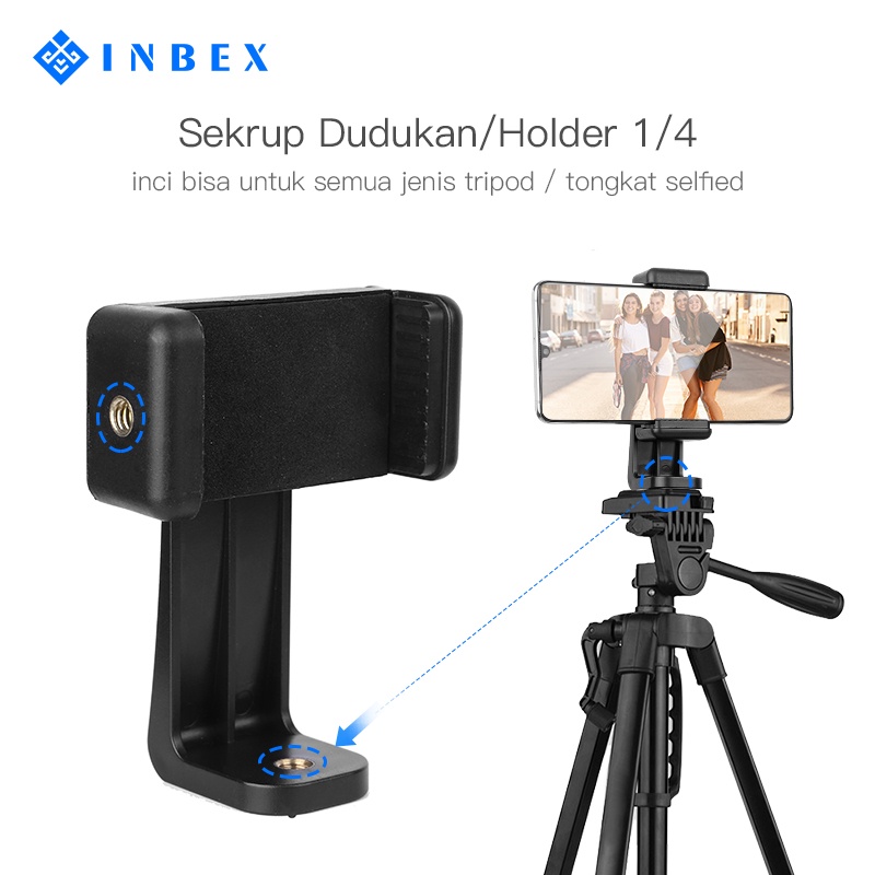 INBEX Phone Holder Stand Tripod Handphone Hp Tripod Aksesoris Iphone Holder Tripod Hp Tripod Mini St