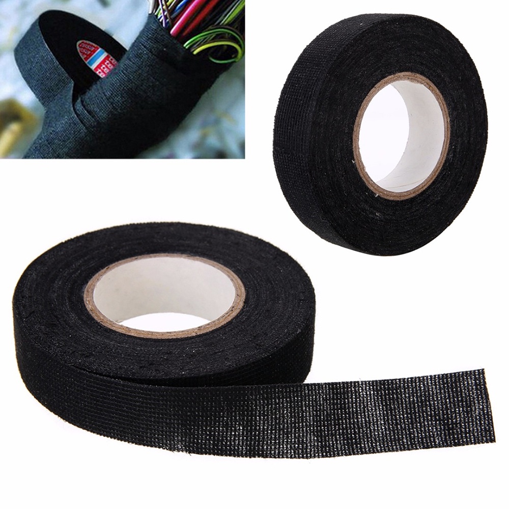 

Mayitr AG Lakban Kabel Listrik Adhesive Cloth Wiring Tape 15M 19mm - Black