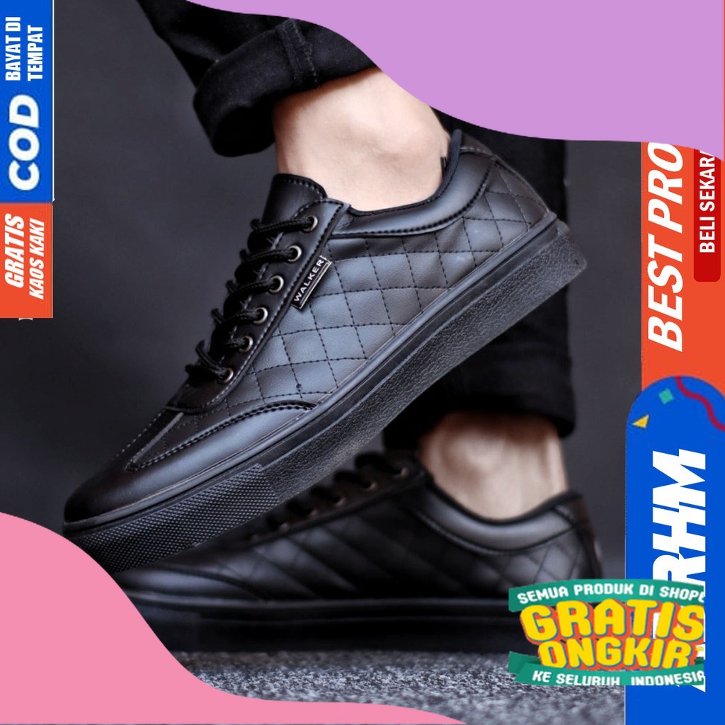 ABRHM X PEDRO Sepatu Casual Formal Sneakers Pria Kasual Formal Kerja Kantor Black Brown Pantofel Kul