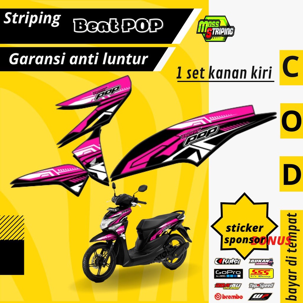 Striping Stiker Lis decal Honda Beat POP 2015 2016 2017 2018 2019 Semi Fullbody