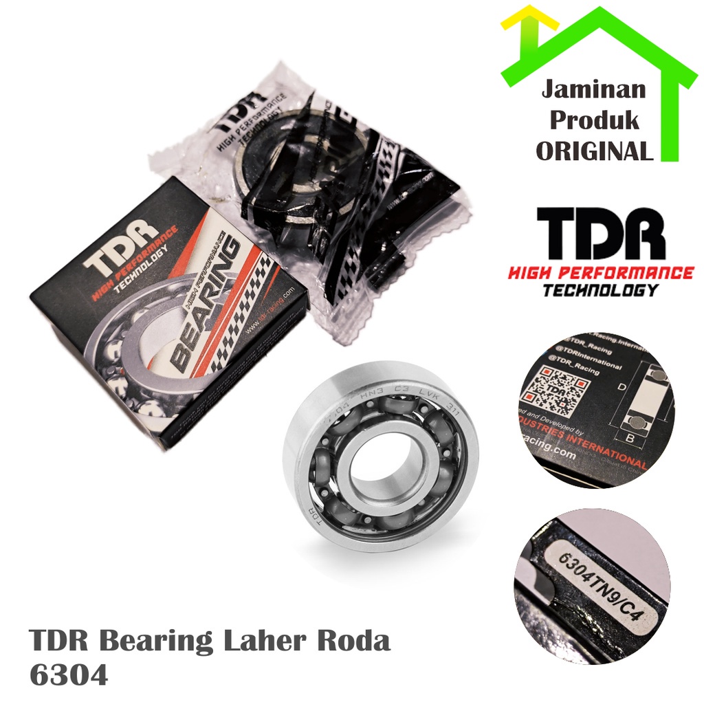 TDR Laher 6304 2RS Bearing Racing Ball Kruk As Motor Yamaha