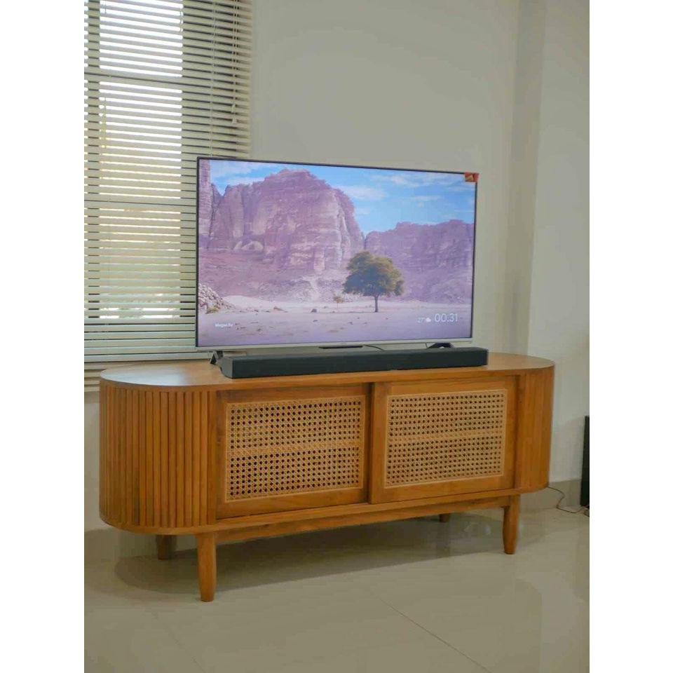 Meja Tv Bufet Retro Minimalis Kayu Jati Pintu2