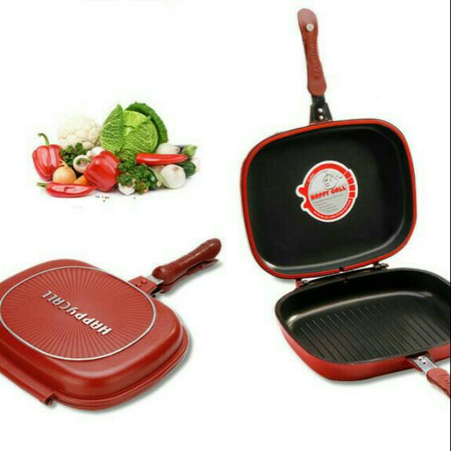 Wajan HappyCall Happy Call Double Pan Grill Jumbo 32 cm garansi Original