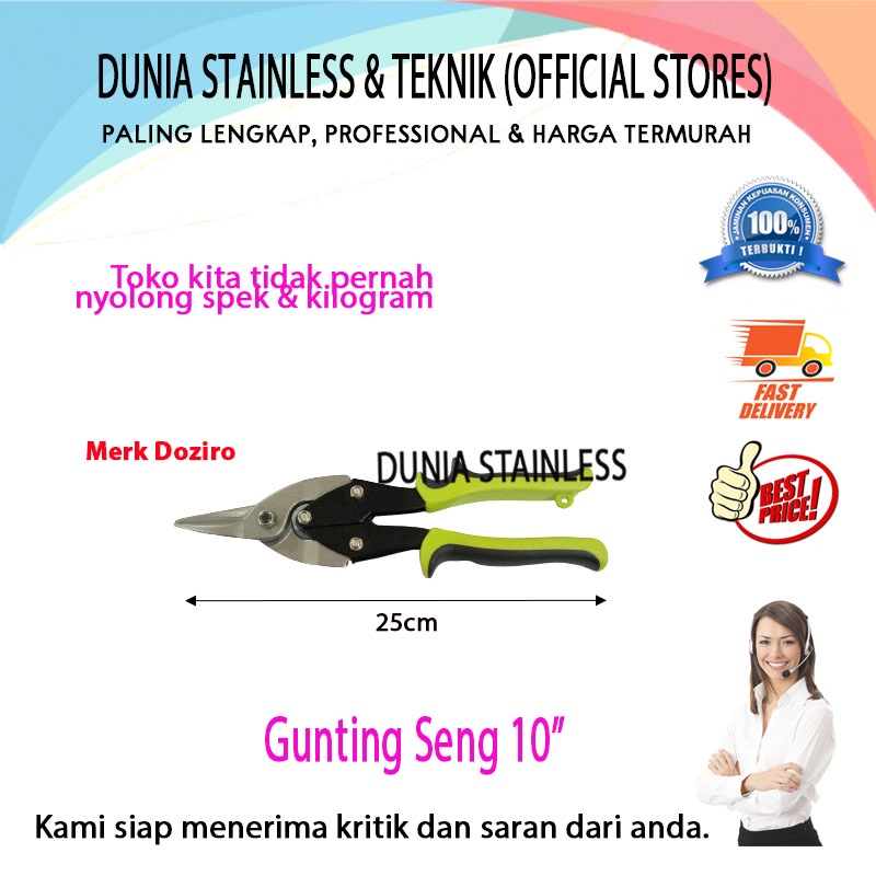 Gunting Seng 10 in hollo baja ringan /Doziro