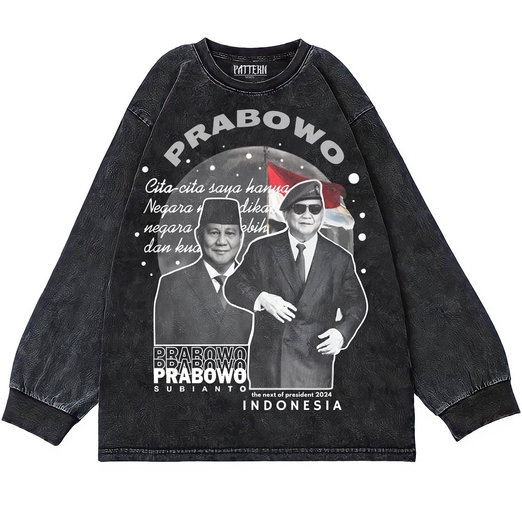 Patternmerch "prabowo subianto vintage" Oversize T-Shirt | Longsleeve Oversized | Washing tee