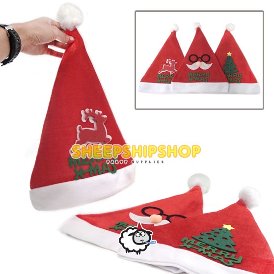 TOPI SANTA BESAR TEGAK BONEKA YQ 1012 Topi Natal Santa Claus Merry Christmas