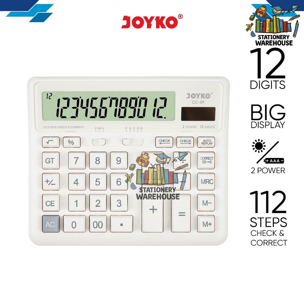

Calculator Kalkulator Joyko CC-59 12 Digits Check Correct