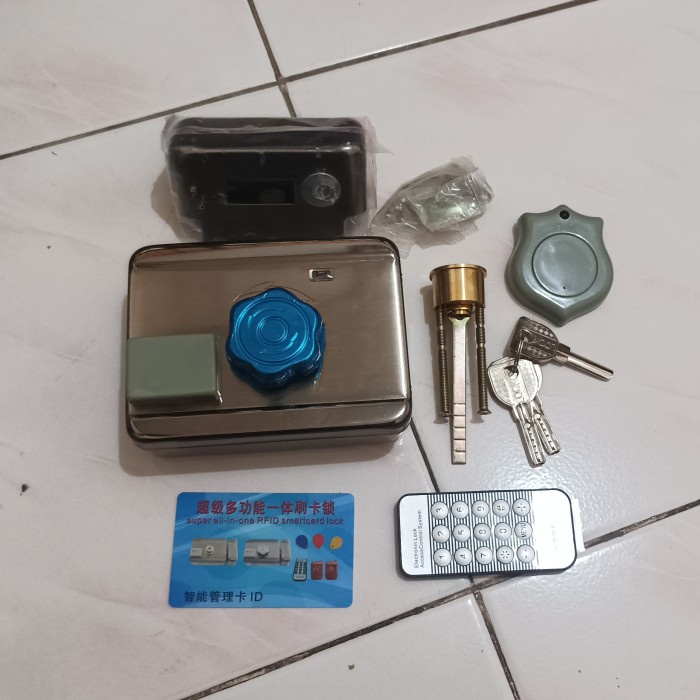 [ WIJAYA OFFICIAL ] AUTOMATIC LOCK RFID CARD 125KHZ KUNCI OTOMATIS PAGAR PINTU KARTU KODE