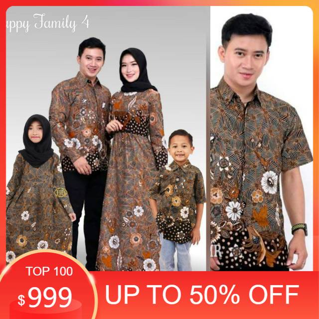 Baju Batik Couple Keluarga Ayah Ibu Anak Pasangan Suami Istri Atasan Wanita Pria Dan Anak-Anak Sania