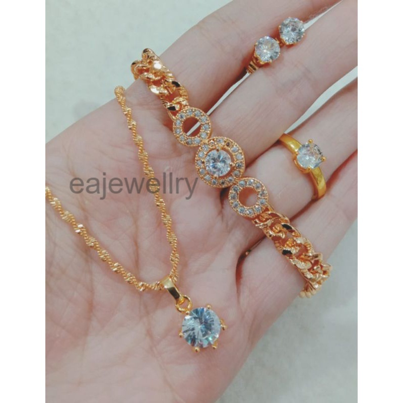 (COD) SET PERHIASAN TITANIUM WANITA DEWASA REALPICT ANTI KARAT