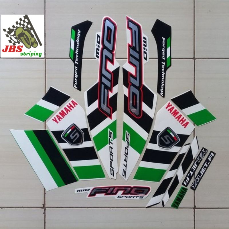 striping mio fino stiker yamaha mio fino sports fi thn 2014 2015 hijau putih