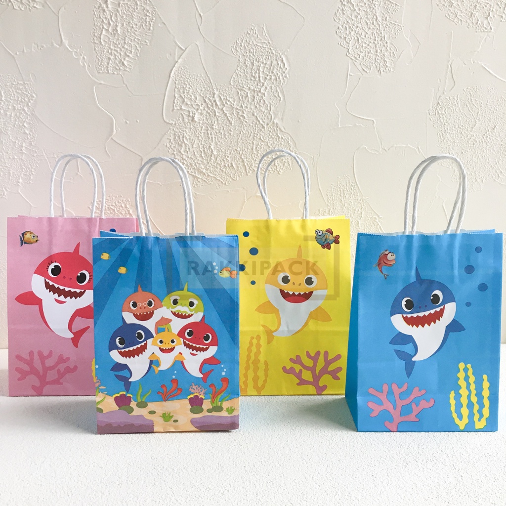 

paper bag tas kertas snack ultah anak baby shark goodie bag hampers