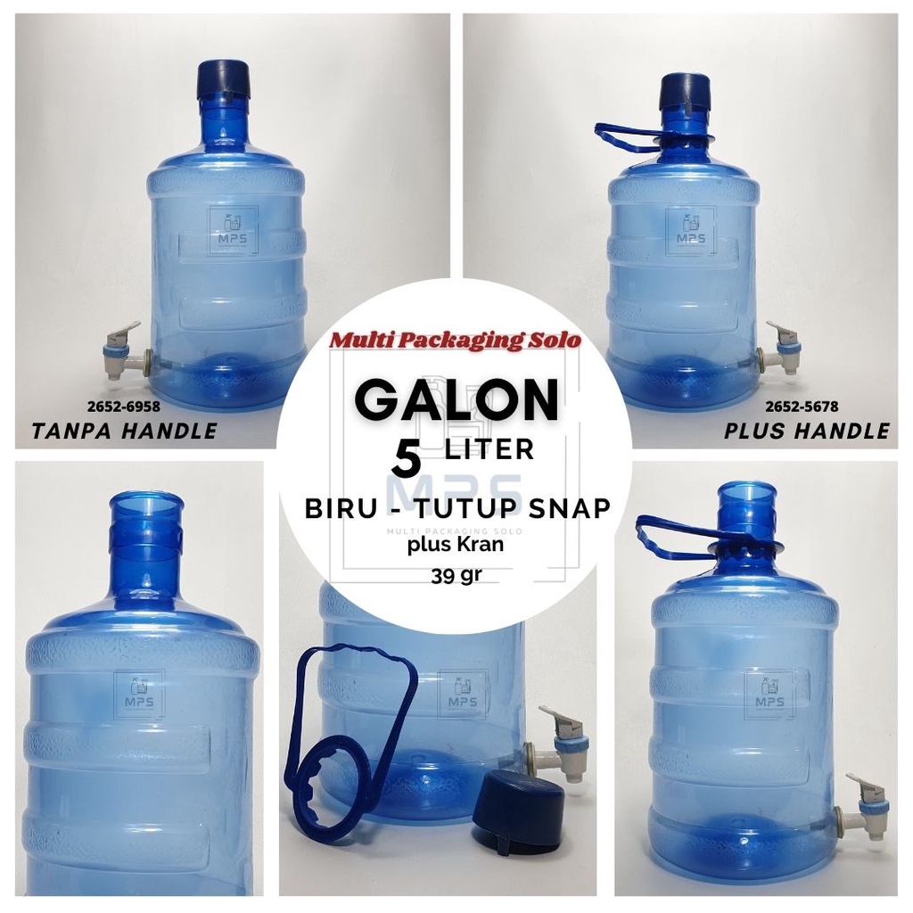 Galon 5 L Pet + Kran / Galon Plastik / Galon / Galon Aqua / Aqua Galon / Galon + Kran / Galon 5 Lite