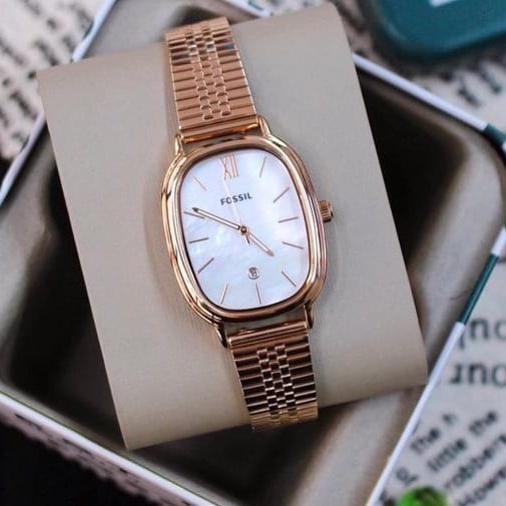 【COD】 F0SSIL BQ3609 Lylaa Date Rose Gold-Tone Stainless Steel Watch