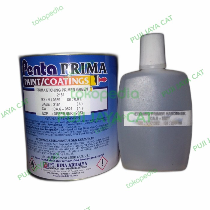 CAT DASAR AKTIVE ETCHING PRIMER BESI ALUMINIUM GALVANIS 1L SET PENTA - Hitam