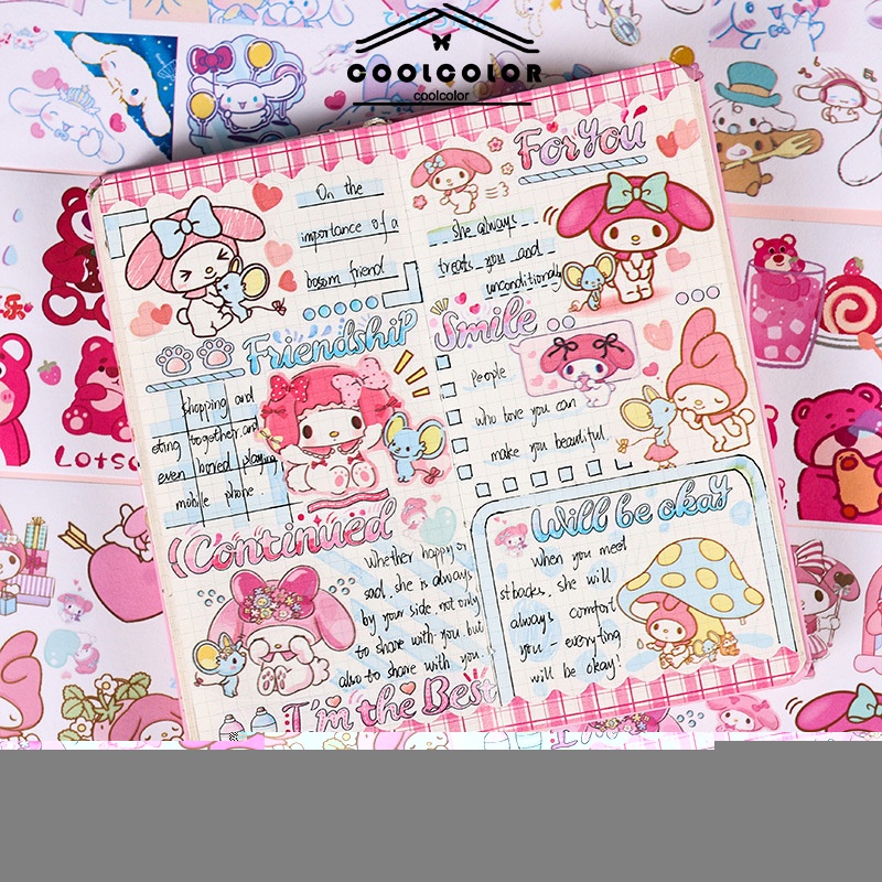 COD❤️Pita Ledger Tangan,Tangan Air Diary Diy Sticker,Anak Kartun Stiker Bahan-cl