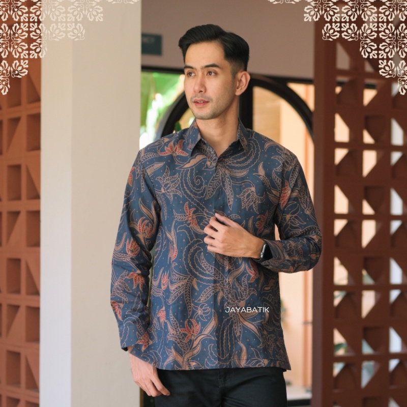 Batik Pria Lengan Panjang Premium Full Furing Modern Slimfit Hem Atasan Kemeja Baju Batik Pria Cowok