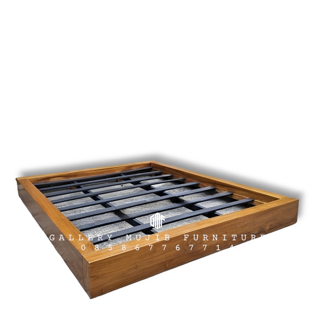 dipan tempat tidur 160x200 asli kayu jati - dipan kayu jati solid