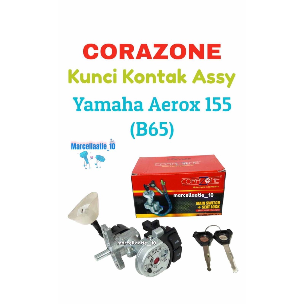 1 SET CORAZONE KUNCI KONTAK ASSY YAMAHA AEROX 155 / B65 1 SET KUNCI KONTAK MOTOR AEROX AEROK YAMAHA 