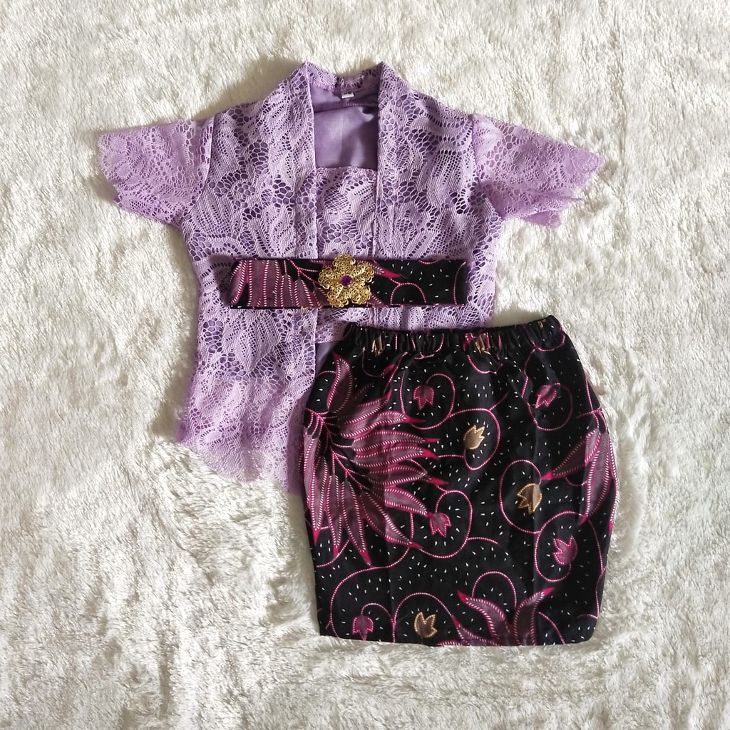 PEREMPUWAN_KIDS Set Kebaya Anak Perempuan | Kebaya Bayi Baju Adat Bali Anak Perempuan umur 1 2 3 4 5