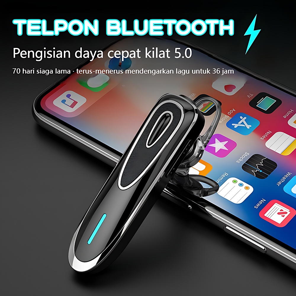 Stereo Bluetooth K1 Panjang Headset Bluetooth Nirkabel Panggilan Telepon Headphones Bluetooth Daya T