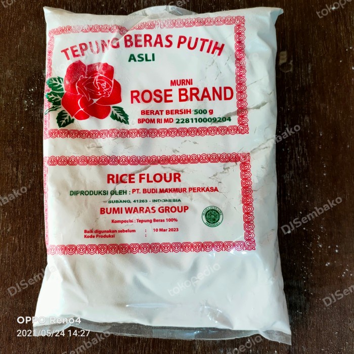 

[Big Sale] KHUSUS GOSEND/GRAB Tepung Beras Rose Brand 500 gram 1 dus isi 20 pcs