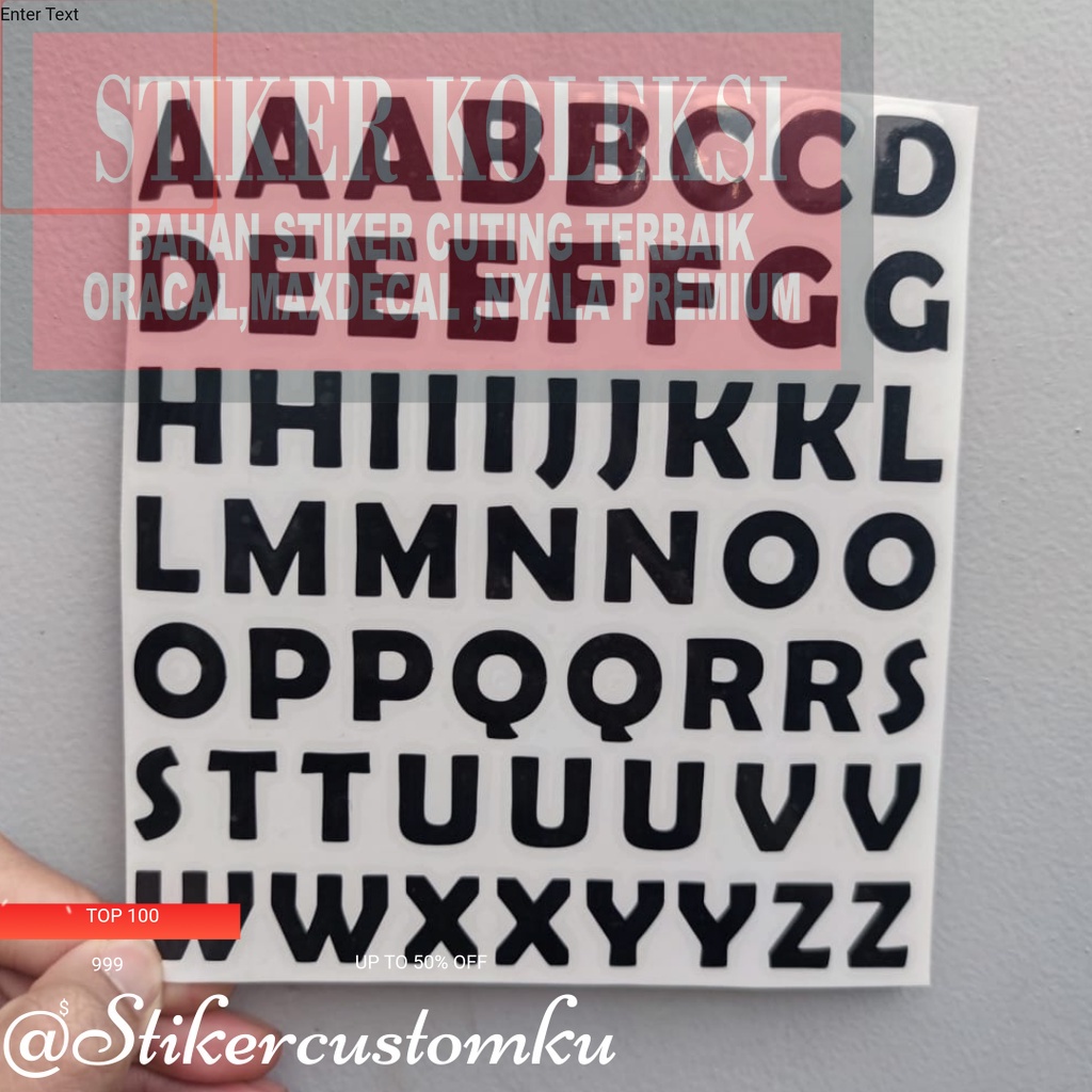 Stiker Cutting Abjad Sticker Abjad Sticker Cutting Balon PVC Mini