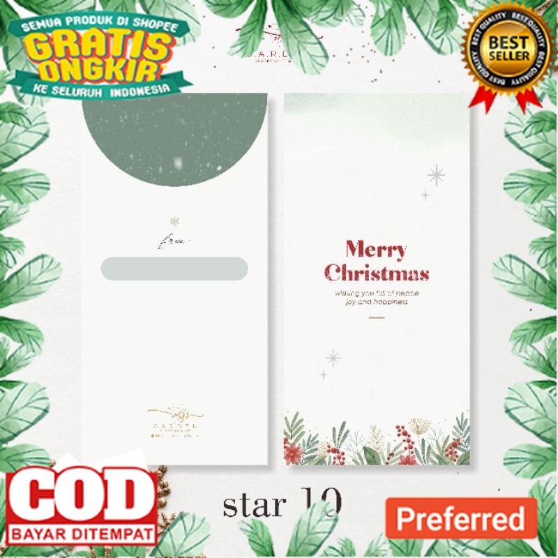 [STAR SERIES] CUSTOM NAMA / Amplop Christmas / Amplop Natal / Amplop Santa / Christmas Envelope / Na