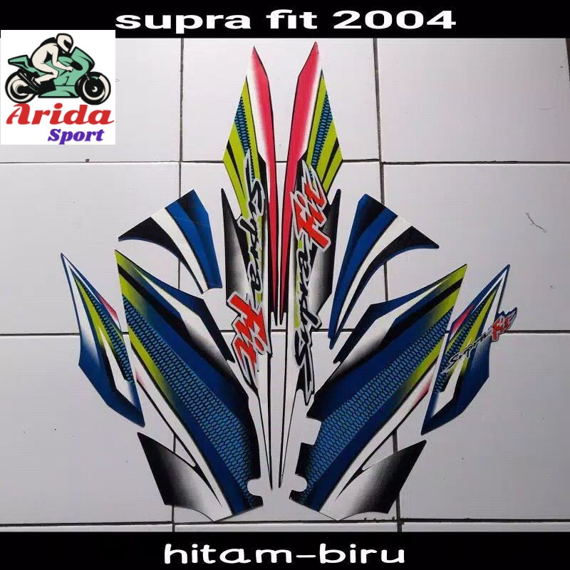 striping supra fit striping  honda supra fit disc 100 old lama 2003 2004 hitam biru lis body supra f