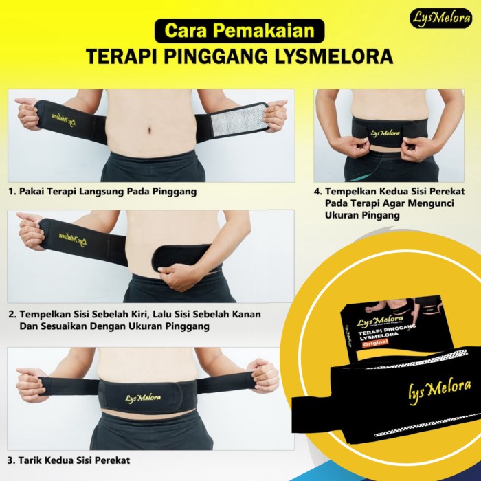 Sabuk Korset Terapi LysMelora Pemanas Pinggang Pegal saraf Kejepit